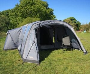 Vango Keswick II 600DLX air tent with porch - slightly smaller than the Bergen 6 but still enermous, with the option to buy an extra zip-on canopy